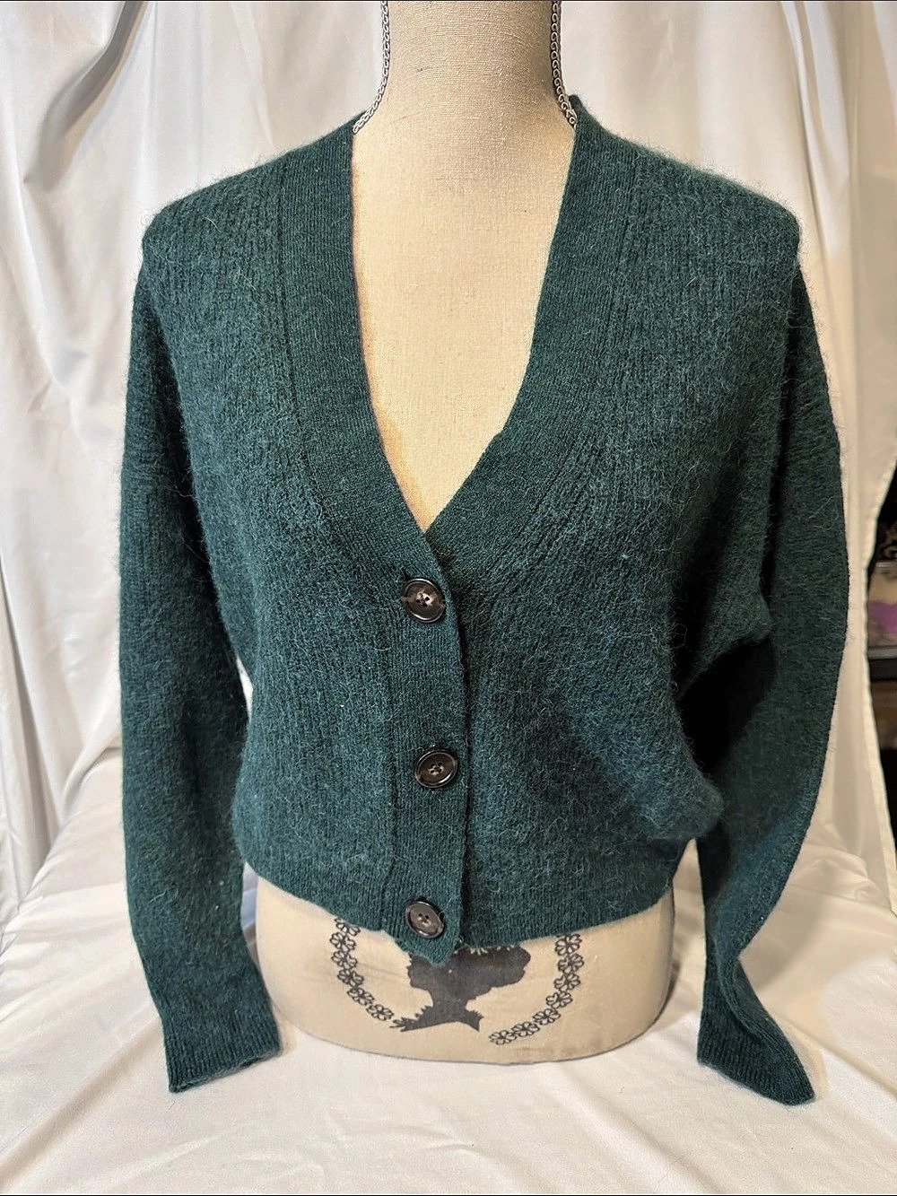 J.CREW Green Alpaca Wool Cardigan Size XL